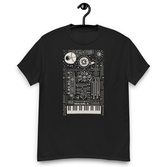 Synth Art T-shirt For Electronic Musician Who Plays Synthesizer - Picture 1 of 4